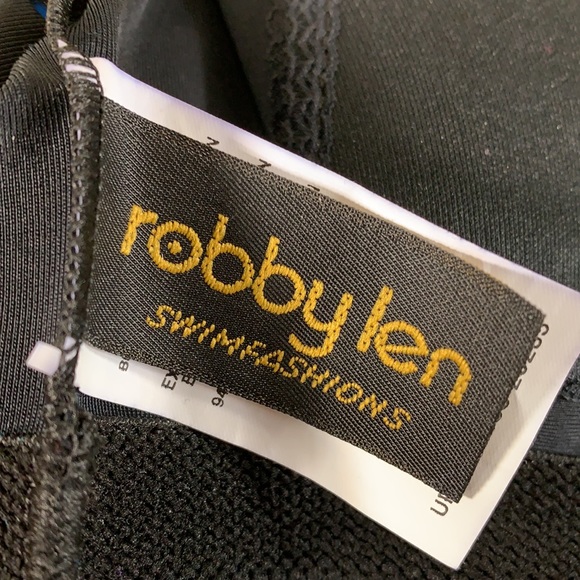 Robbylen Swim Top Tankini Black Blue Floral 12 - Picture 9 of 12